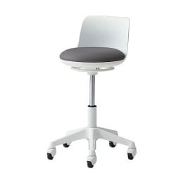 ラボラトリチェア背付・フットリング無 グレー