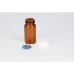日電理化硝子 ねじ口瓶 SV-20 20mL 茶色 メラミンキャップ フッ素PTFE/シリコンパッキングセット 50組 250929