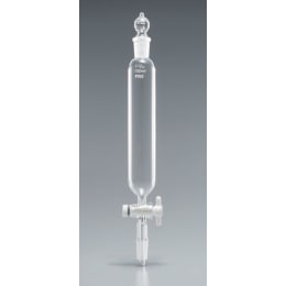 Fine共通摺合せ円筒分液ロート 100mL 球栓15/25 下部15/25 目盛なし PTFEコック付