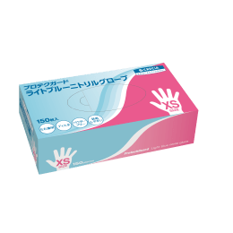 プロテクガードライトブルーニトリルグローブ XS 69205 150枚