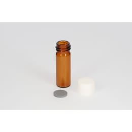 日電理化硝子 ねじ口瓶 S-08 2mL 茶色 P.Pキャップ ブチルゴムパッキングセット 100組 250346