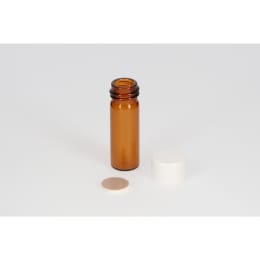 ねじ口瓶 茶色 S-08 2mL メラミン白キャップ フッ素PTFE/ニトリルパッキン 組合せ 100組 250193