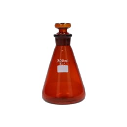 共栓三角フラスコ 茶褐色 300mL 共通27