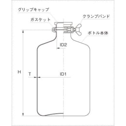 ヘルールトップボトル 細口 PSF-6 0.2L