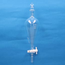 Fine透明共通摺合分液ロート 300mL 球栓19/38 下部15/25 PTFEコック付