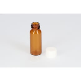 日電理化硝子 ねじ口瓶 S-2 5mL 茶色 P.Pキャップ シリコーンゴムパッキングセット 100組 250057