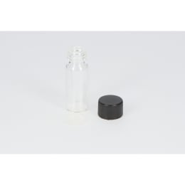 日電理化硝子 ねじ口瓶S-09B 3mL 無色 黒キャップ シリコーンパッキン 100組 250265
