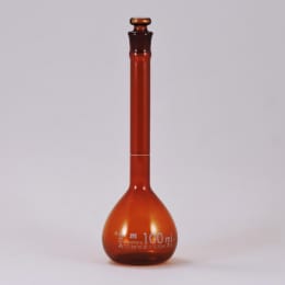 メスフラスコ クラスA 茶 100mL