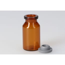 バイアル瓶 茶色 V-10A 10mL 液状用ブチルゴム栓付 50組 208128