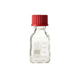 ねじ口角びん(メジュームびん) 赤キャップ付 100mL 017230-1001A