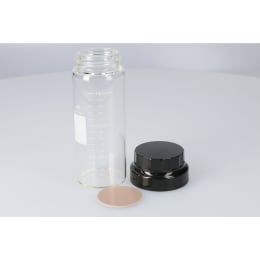 目盛付バイアル(水質検査びん) WT-150 150mL フェノール樹脂キャップ/ダブルフッ素PTFE 無色/標準セット 20本 206017