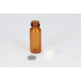 日電理化硝子 ねじ口瓶 S-2 5mL 茶色 メラミンキャップ ブチルゴムパッキングセット 100組 250378