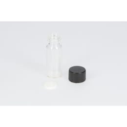 日電理化硝子 ねじ口瓶S-09B 3mL 無色 黒キャップ ソフトロンPP貼りパッキン 100組 250225