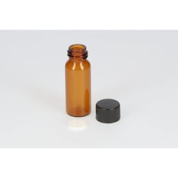 日電理化硝子 ねじ口瓶S-2 5mL 茶色 黒キャップ ソフトロンPP貼りパッキン 100組 250237