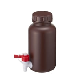 瑞穂化成工業 広口びん 茶色 コック付 3L 0292BR