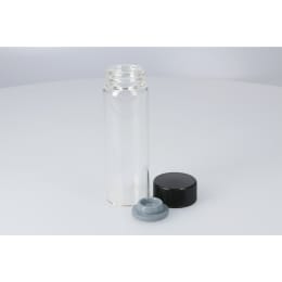 バキュームバイアル SVF-100 100mL 無色 フェノール黒キャップ フッ素ETFEライナーゴム栓 25組 203448