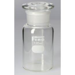 Fine広口共通試薬瓶 硬質 透明 120mL 胴外径φ55×高さH101