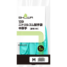 ニトリルゴム製手袋中厚手 139 M ピンク