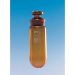 Fine共通摺合共栓丸底沈でん管 50mL 茶褐色 目盛無 φ35×H96 栓24/12 10入