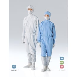 【販売終了】着用快適クリーンルーム用衣服 ツナギ服 FT191C-01 L
