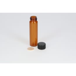 日電理化硝子 ねじ口瓶 S-5 12mL 茶色 フェノールキャップ フッ素PTFE/ニトリルパッキングセット 100組 250299
