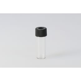 シリンジバイアル 無色 SY-08 2.0mL 穴あき黒キャップ フッ素PTFE/ニトリルパッキン付 100組 255003