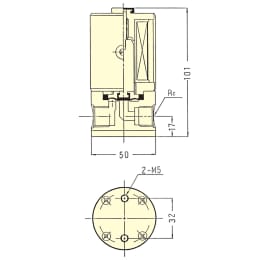 電磁弁 PTFE2方メス AC100V FCY-0710C F-2365-004