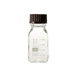 ねじ口角びん(メジュームびん) 赤キャップ付 250mL 017230-2501A