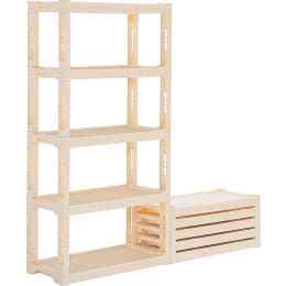 プラスチック棚-N 5段 クリーム