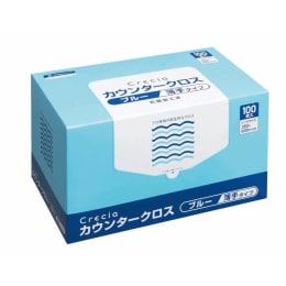 日本製紙クレシア カウンタークロス 薄手タイプ ブルー 65433 100枚×6箱