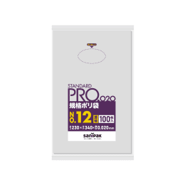 STANDARD PRO 規格ポリ袋 LT12 12号 0.02t 透明 100P×30冊