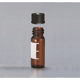【販売終了】1.5mLラベル付広口褐色バイアル 10-425 100本　LB101197