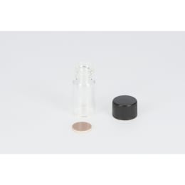 日電理化硝子 ねじ口瓶S-09A 2mL 無色 黒キャップ  ダブルフッ素PTFEパッキン 100組 250244