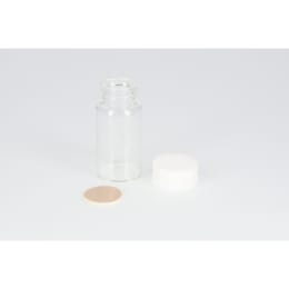 ねじ口瓶 無色 SV-20 20mL PP白キャップ フッ素PTFE/ニトリルパッキン組合せ 50組 250629