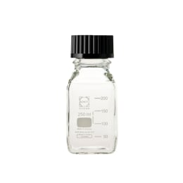 ねじ口角びん(メジュームびん) 黒キャップ付 250mL 017230-2502A