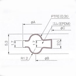 PTFEサニタリーガスケット 接液面用 2S F-7241-006
