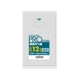 STANDARD PRO 規格ポリ袋 L12 12号 0.03t 透明 100P×30冊