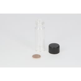 日電理化硝子 ねじ口瓶S-1 4mL 無色 黒キャップ  ダブルフッ素PTFEパッキン 100組 250246