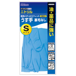 ニトリルうす手 手袋 裏毛なし S ブルー 1双
