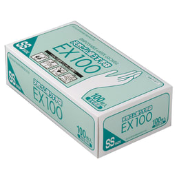 天然ゴム極うす手袋 EX100 SS 100枚入