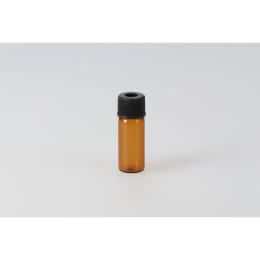 日電理化硝子 シリンジバイアル SY-07 1.5mL 茶色 穴あき黒キャップ・PTFE/シリコンパッキングセット 100本 255052