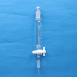 Fine共通摺合せ円筒分液ロート 50mL 球栓15/25 下部15/25 目盛あり PTFEコック付