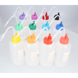 NT洗瓶 B型 弁付 カラーキャップ 500mL 12色入