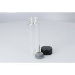 日電理化硝子 バキュームバイアルSVF100 100mL 無色 フェノール黒キャップ 液状用ブチルゴム栓 25組 203428