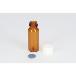 日電理化硝子 ねじ口瓶 茶色 S-2 5mL PPキャップ フッ素PTFE/シリコンパッキン 組合せセット 100組 250097