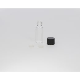 日電理化硝子 ねじ口瓶S-07 1.5mL 無色 黒キャップ シリコーンパッキン 100組 250262