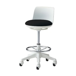 ラボラトリチェア背付・フットリング付 ネオブラック