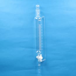 Fine透明共通摺合円筒分液ロート 200mL 側管付 球栓19/38下部15/25 目盛付 PTFEコック付