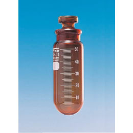 Fine透明共通摺合共栓丸底沈でん管 50mL 茶褐色 目盛付 φ35×H96 栓24/15.5 10入