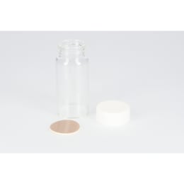 ねじ口瓶 無色 SV-30 30mL PP白キャップ フッ素PTFE/ニトリルパッキン組合せ 50組 250630
